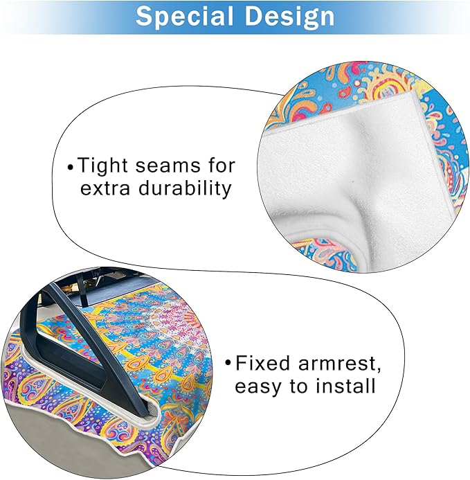 Golf Cart Seat Covers, Golf Cart Seat Towel Blanket, Suitable Yamaha, EZGO, Club Cars, Icon and More 2-Seats Cart, 100% Microfiber, Essential Golf Cart Accessories, 51'' x 31''