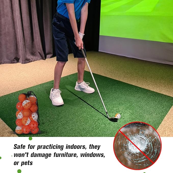 30 Pack Practice Golf Balls 42mm Rubber EVA Plastic Golf Training Ball High Visibility for Easy Tracking, Limited Flight, Hollow Airflow for Home Backyard Indoor or Outdoor