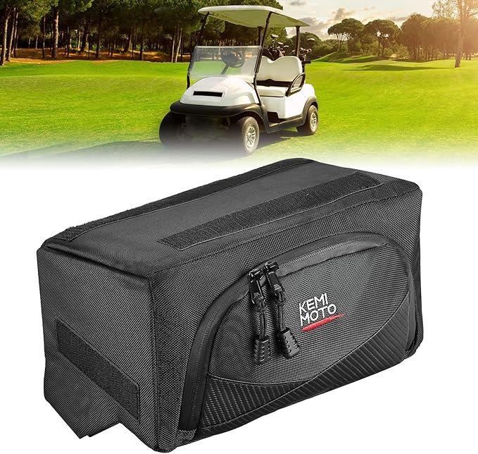 KEMIMOTO Golf Cart Dash Storage Bag Compatible with Club Car Tempo, 1680D, No Drilling Organizer Bag, Waterproof, Black