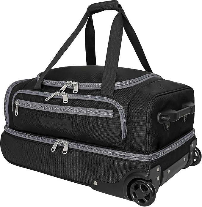 CaddyDaddy First Class Military Grade Ballistic Nylon Travel Cover with EVA Dense Foam Top Padding 2 Year Full Replacement Coverage Self Standing Base XL Wheels Case for Transporting Clubs on Airlines