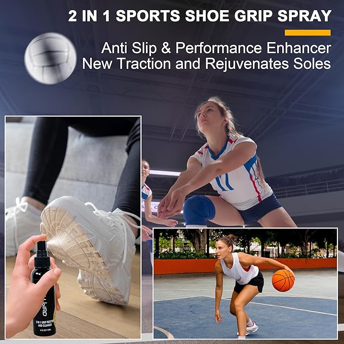 2 in 1 Grip Restore and Cleaner for Golf, Tennis, Pickleball, Football, Baseball, Basketball, Soccer, Volleyball - Removes Dirt and Oil,Improving Sports Shoe Grip Performance Enhancer
