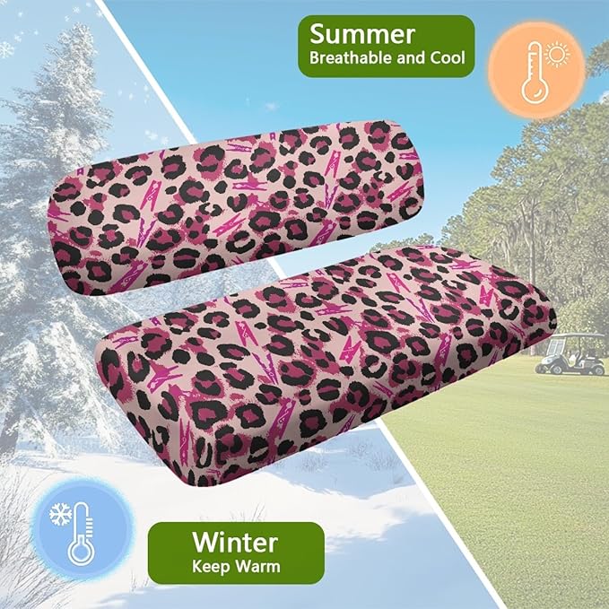 Fashion Print Golf Cart Seat Covers 2 Passenger Golf Cart Backrest Cover Golf Cart Seat Towel Gift for Friends