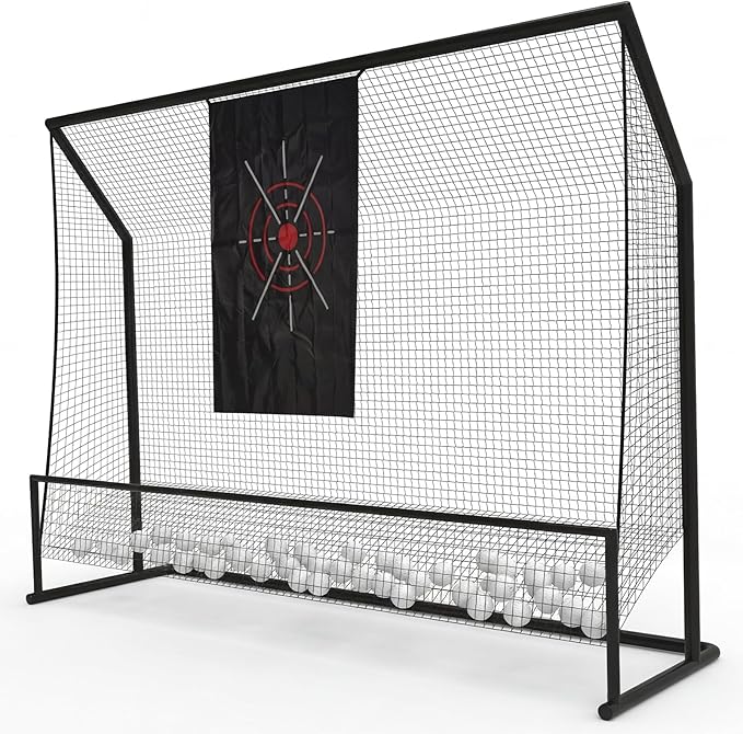 Golf Hitting Nets 10x7.5FT for Driving Real Balls, Indoor & Outdoor Golf Practice Chipping Nets Heavy Duty Swing Training Netting with Targets Cloth and Carrying Bag, for Backyard Home Garage