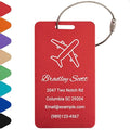 Personalized Luggage Tags for Suitcases Custom Metal Name Tags for Backpacks Bags Travel - Vertical (Red)