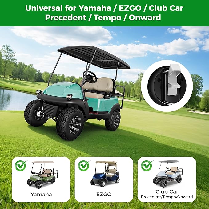 10L0L Universal Golf Cart Rear Seat Storage Compartment Lock Kit - Heavy-Duty Stainless Steel Mounting Bracket & Anti-Theft Lock Head for Yamaha/EZGO/Club Car Precedent/Tempo/Onward