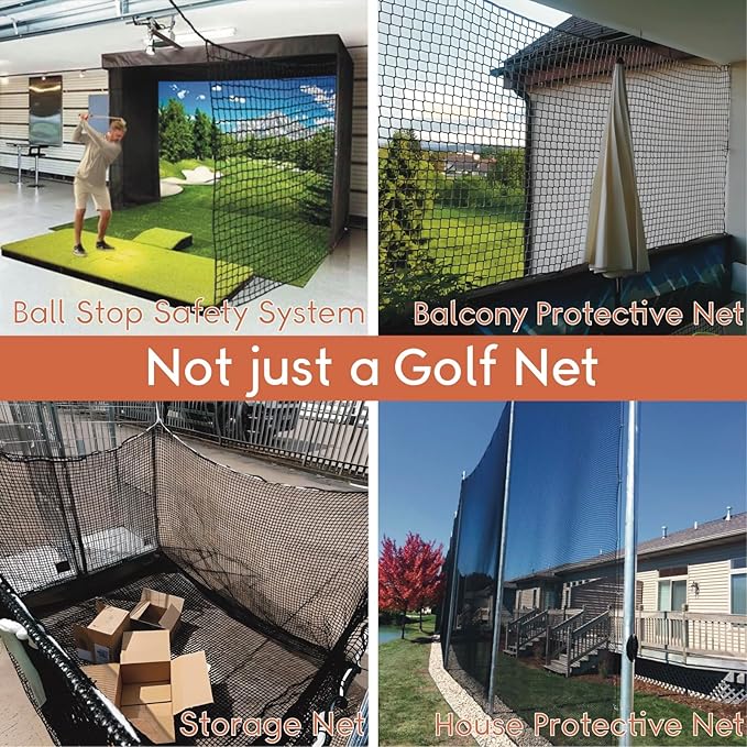 Golf Practice Net,Heavy Duty Nylon Golf Hitting Net,Golf Net Outdoor Indoor with Wire Hanging Kit,Golf Nets for Backyard Driving，Golf,Baseball, Hockey, Soccer（10/15/20/25/30ft