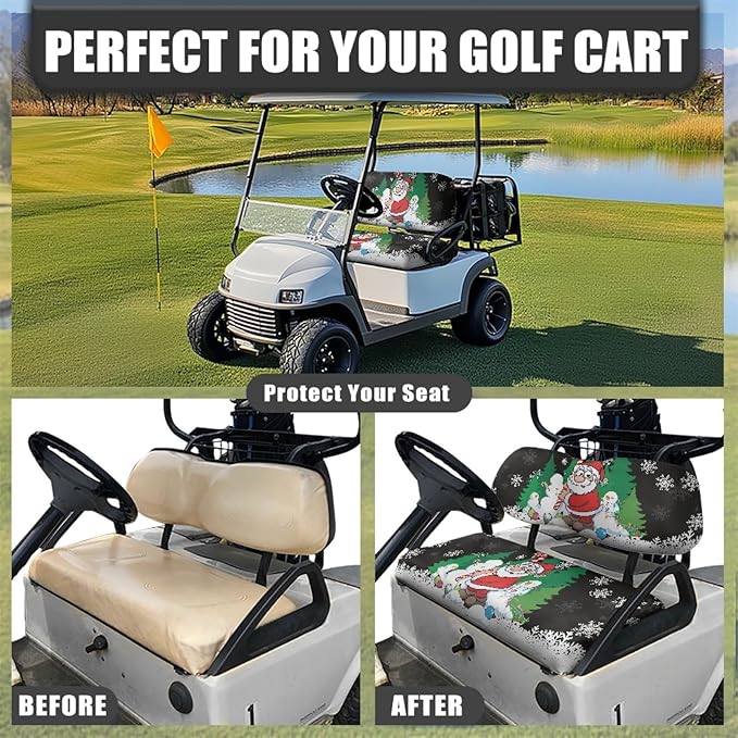 Fashion Print Golf Cart Seat Covers 2 Passenger Golf Cart Backrest Cover Golf Cart Seat Towel Gift for Friends