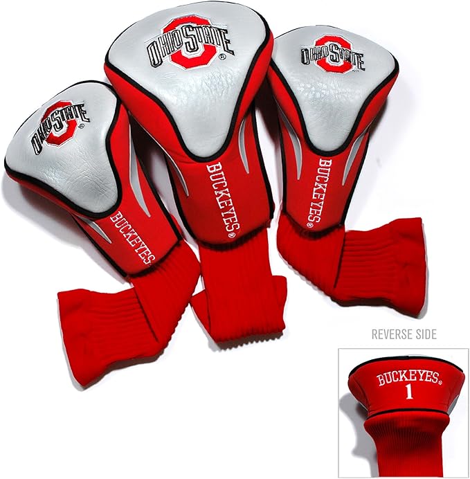 Team Golf NCAA Numbered 1, 3, & X, Fits Oversized Drivers, Utility, Rescue & Fairway Clubs, Velour Lined for Extra Club Protection