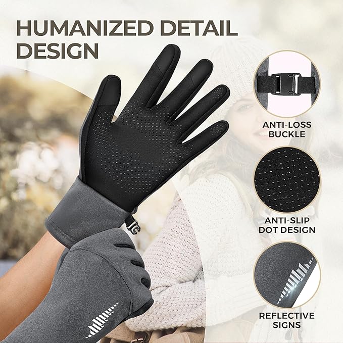 SIMARI Winter Gloves for Women, TouchScreen Water-Resistant Warm Thermal Gloves for Cold Weather, Running Hiking Driving