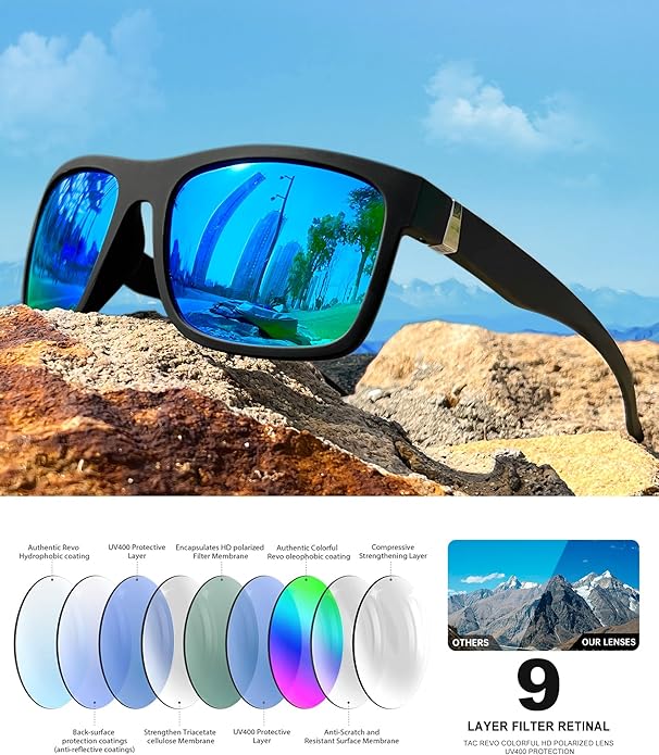 KALIYADI Polarized Sunglasses for Men and Women, Mens Sun Glasses with UV Protection for Driving Fishing Golf (3 Packs)