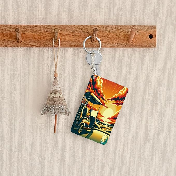 Keychain - Rectangular Acrylic Keychain Daily Key Ring Car Key Fob Holder 2X3 Inch