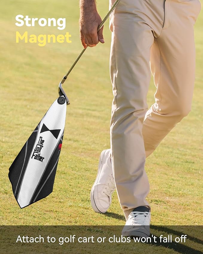 The Golf Father Golf Club Covers, Driver Fairway Hybrid Headcover, Funny Putter Cover Magnetic, Black & White Color Iron Covers,Golf Gifts for Men