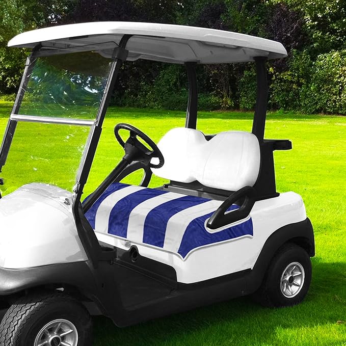 YOKYHOM Golf Cart Seat Covers, Blue Golf Cart Seat Towel Blanket Keeps Seat Comfortable and Clean, 100% Microfiber, 51''x 31'', for EZGO, Yamaha, Club Car and More 2-Seat Golf Carts