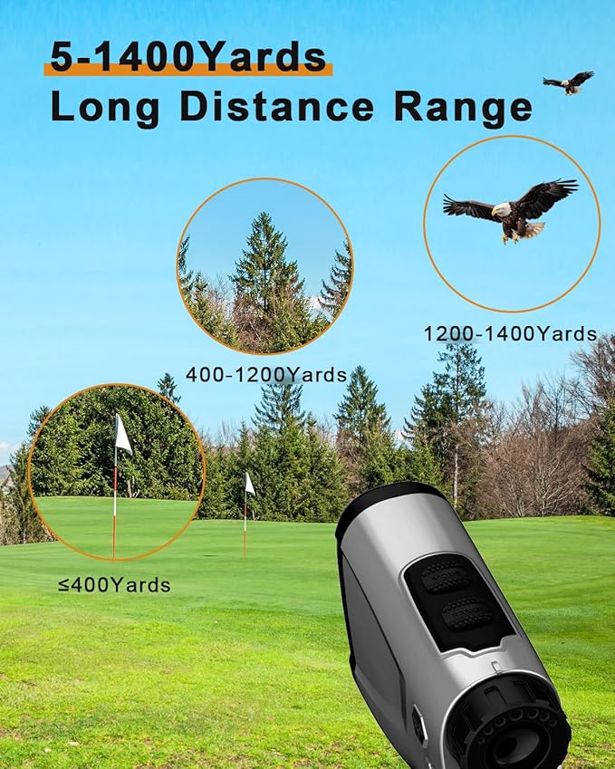 Golf Rangefinder 650/1200/1700 Yards Range Finder Golfing 6X Magnification 0.5 Yard Accuracy Flag Pin Lock Vibration Fast Focus