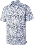 Golf Shirts for Men Dry Fit Short Sleeve Print Performance Moisture Wicking Polo Shirt