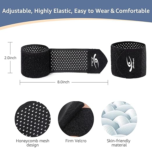 HiRui Wrist Compression Wraps, Wrist Brace Wrist Support for Sports, Mouse Hand, Mother's Hand, Carpal Tunnel Arthritis, Tendonitis - Premium Elastic & Breathable Mesh Fabric (Black, Large)