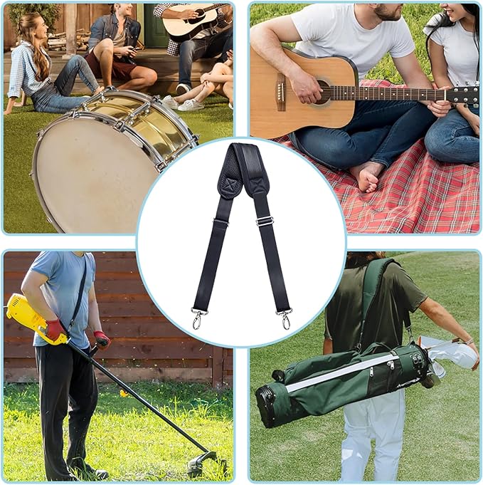 Heavy Duty Shoulder Strap for Bag Universal Replacement 58" Fixed Padded Adjustable Buckle