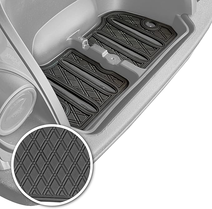 Xtreme Mats Bag Well Mat Rubber Liner Insert Protects Plastic Surfaces from Scuffs for Golf Carts - Compatible with Yamaha DR2 Drive2 EFI QuieTech - All Black