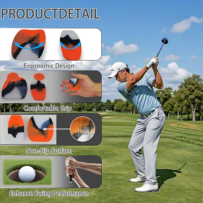 Golf Swing Trainer T Grip Aid – Golf Grip Trainer, Rubber Golf Training Aid for Correct Posture, Two Sizes with Carry Bag