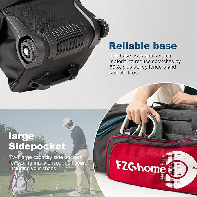 Golf Travel Bags for Airlines with Hard Case Top & Wheels, Hard Shell Top Protect Golf Club, Made of 1680D Heavy Duty Oxford, Internal Strap for Fixing, Lightweight and Easy to Maneuver