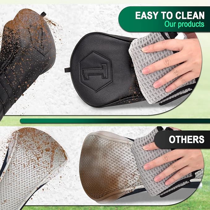 Golf Club Head Covers for Woods and Drivers, Premium Golf Headcovers Set Fit Most Clubs Simple Striped 1PC or 3PCS, Customizable
