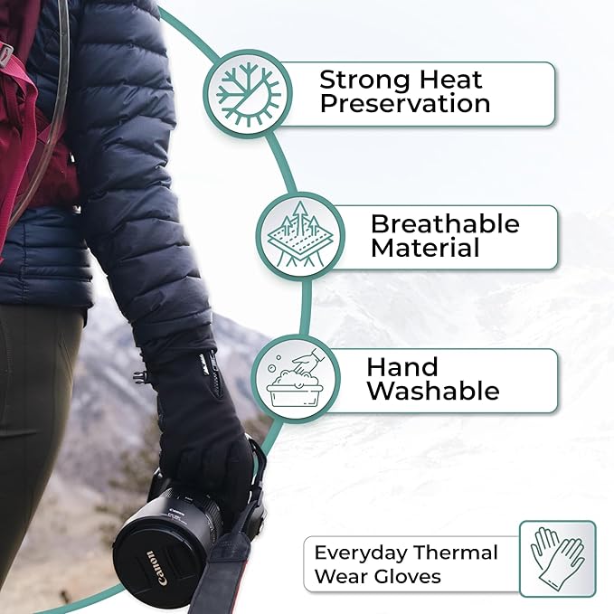 Mountain Made Warm Gloves for Men, Women, Touchscreen Sensitive with Good Grip for Running, Cycling, Driving, Golf, Outdoor Sports and Work with Upgraded Zipper