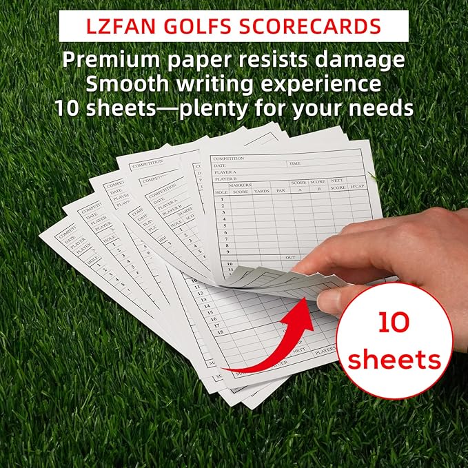 Golf Scorecard Holder & Yardage Book Cover, Golf Accessories Black Premium Leather Yardage Book Holders Cover