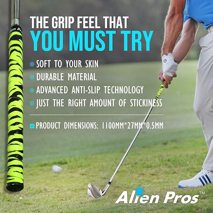 Alien Pros Golf Grip Wrapping Tapes - Innovative Golf Club Grip Solution - Enjoy a Fresh New Grip Feel in Less Than 1 Minute