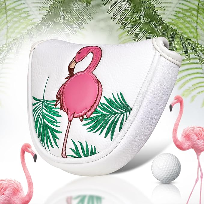 Craftsman Golf Flamingo White Golf Driver Fairway Wood Hybrid Putter Headcover Head Cover