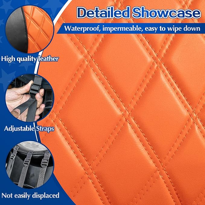 NOKINS 4PCS Golf Cart Diamond Seat Covers Kit,Front and Rear Seat Covers Fits for EZGO/Club Car/Yamaha Original Regular Seat Cushion, No Stapler