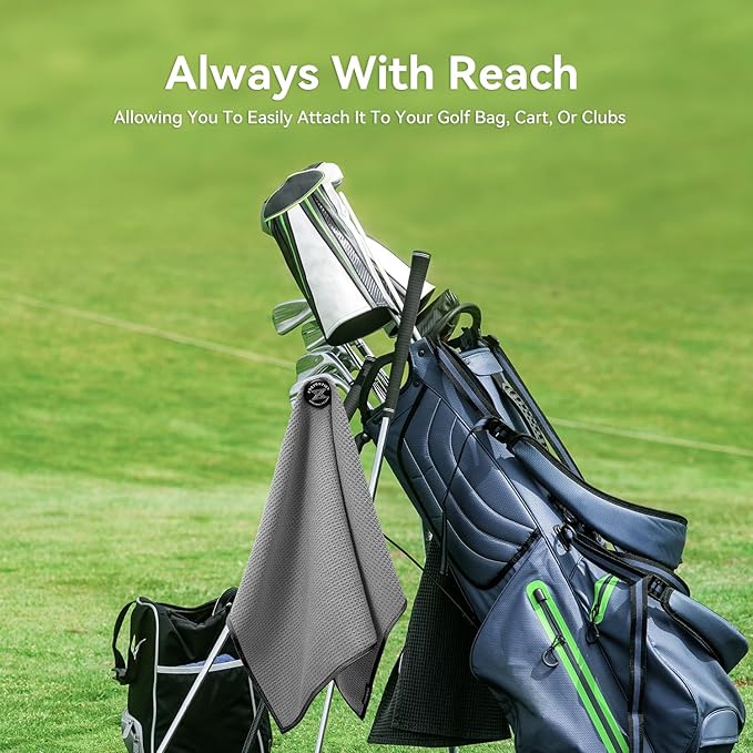 Magnetic Golf Towel with Clip and Cleaning Pocket -Ideal for Male Golfers, perftct Gifts for Men-Magnetic Golf to Golf Accessories for Bags, Carts or Clubs 24"*16"