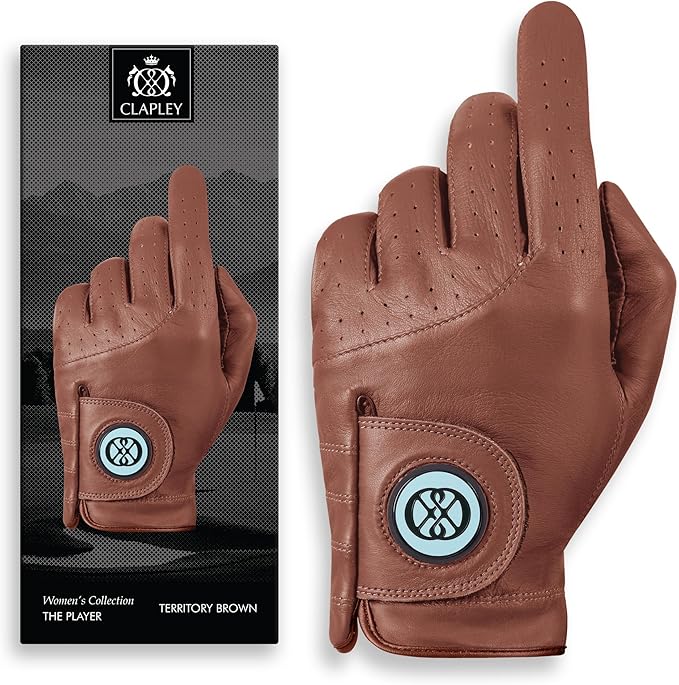 CLAPLEY Women’s Golf Glove – Premium Cabretta Leather with Magnetic Ball Marker, Breathable Design, Good Elasticity, Precious Gift for Golfers, Super Soft Feel, Left and Right Hand, Secure Fit