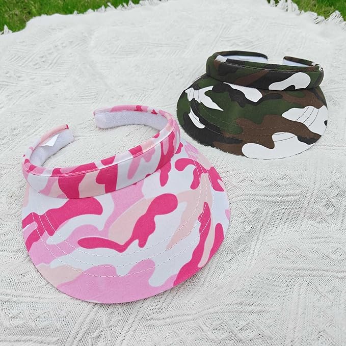 2 Pack Visor Women Men Sun Hat Clip On Visors Adjustable Sport Wide Brim Cap