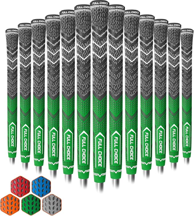 Cross Corded Golf Grips 13 Pack, Low Taper Design, Choose from 13 Grips or 13 Grips with All Kits, 3 Sizes 5 Colors Options, Multi-compound Hybrid Golf Club Grips, CG01 Series