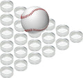 IFAMIO 20 Pcs Round Baseball Stands 1.25 Inch Clear Ring Acrylic Display Holders for Golf Ball, Baseball, Softball, Tennis Ball, Spheres, Marbles, Collections