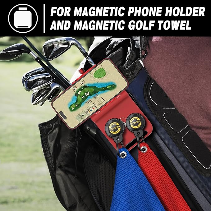 Golf Bag Metal Landing Pads for Magnetic Golf Towel,Golf Rangefinder,Golf Flask,Golf Speaker- Quick Access to Magnetic Golf Equipment and Accessories-Golf Gift -US Patent