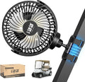 10L0L Magnetic Golf Cart Fan Rechargeable with Flexible Tripod Mount - 10000mAh Battery Operated Portable Fan 360° Rotatable Head, Fits for Yamaha/EZGO/Club Car Golf Cart with LED Light
