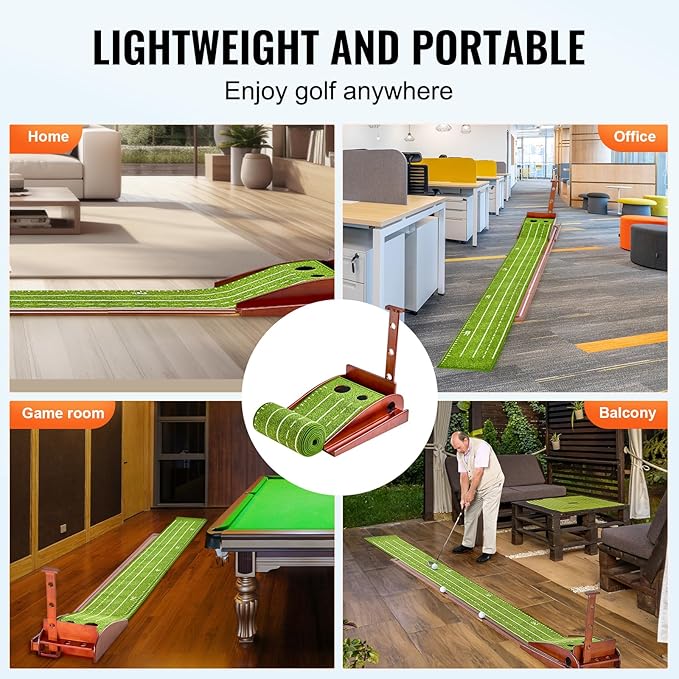 VEVOR Golf Putting Mat, Putting Green Indoor, Putting Matt for Indoors, Sports Spin n Putt Golf Game, Perfect Practice Putting Mat, Golf Putting Mats Practice Auto-Ball Return