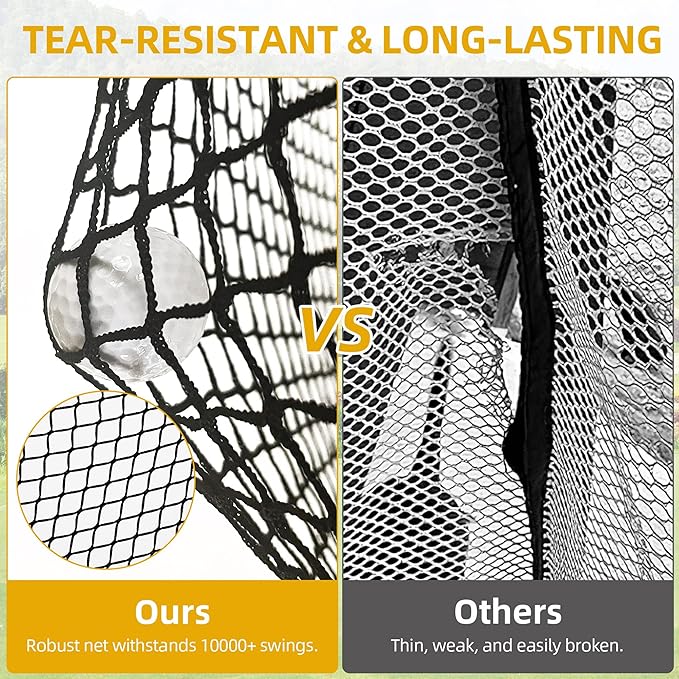 Golf Hitting Net, 10x7ft & 7x7ft Golf Practice Nets for Backyard Driving Chipping, Portable Heavy Duty Golf Impact Nets with Steel Frame, Indoor and Outdoor