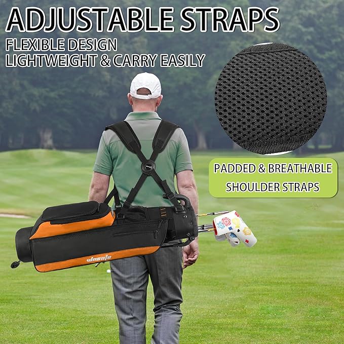 Golf Stand Bag,Lightweight Small Golf Bag,Medium Golf Carry Bag, 2-3Way Divider Men and Women with Adjustable Shoulder Strap Multiple Pockets with Golf Putter Covers