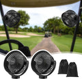 2-Pack Magnetic Golf Cart Fan Rechargeable, 12000mAH Battery Operated Portable Fan with 3 Speeds, LED Lantern, Magnetic Base, Suitable for EZGO Club Car Yamaha, Golf Cart & Cruise Ship Accessories