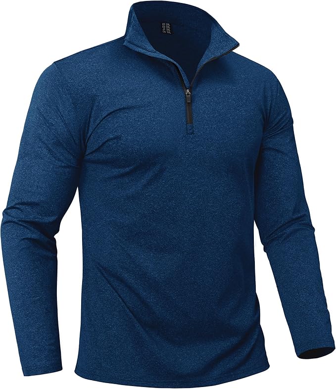 Boladeci Men's Quarter Zip Pullover Premium Fleece Lined Heather Long Sleeve Golf Shirts Midweight 1/4 Half Zip Sweatshirts