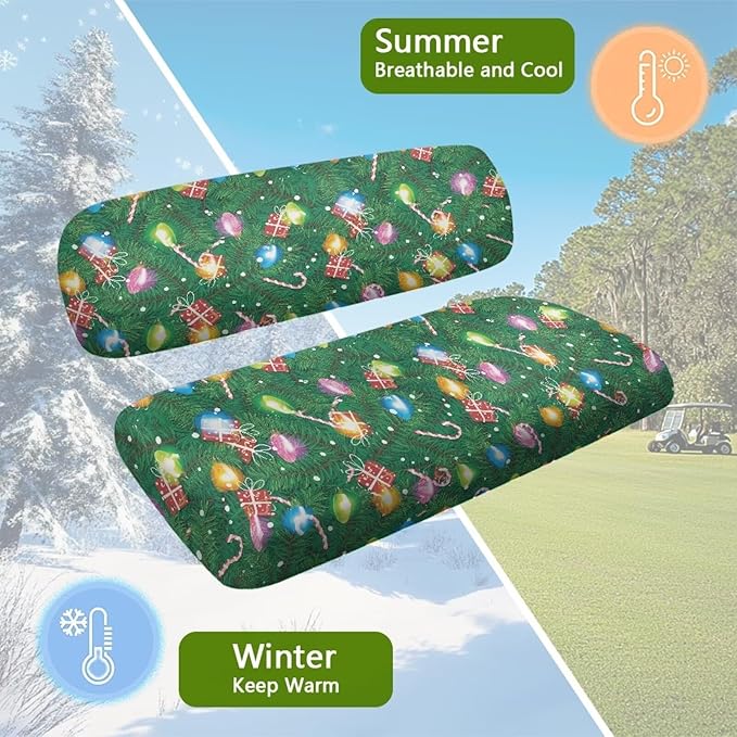 Golf Cart Seat Covers, Universal Fit & Nonskid Bottom Fits for Club Car 2 Person Seats Golf Carts