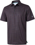 Golf Shirts for Men Dry Fit Short Sleeve Print Performance Moisture Wicking Polo Shirt