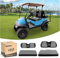 10L0L Golf Cart Front and Rear Seat Cover Set for Club Car Precedent/Onward/Tempo & Yamaha G29 Drive/Drive 2,Stylish 4 Passenger Front Back Seat Covers,Breathable Washable Polyester Mesh (Black/Grey)