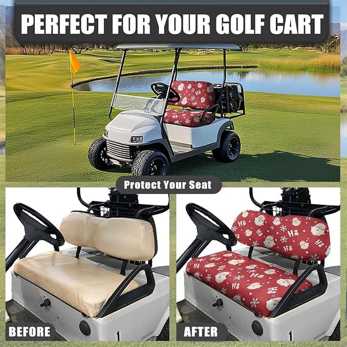 Fashion Print Golf Cart Seat Covers 2 Passenger Golf Cart Backrest Cover Golf Cart Seat Towel Gift for Friends