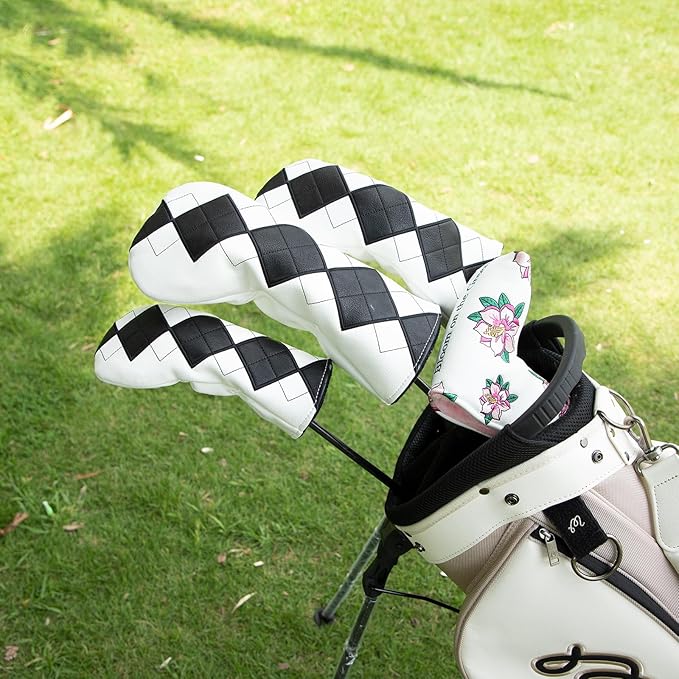 Golf Club Covers Exquisite Embroidery Driver Covers Fariway Wood Headcover Hybrid Cover Leather Golf Headcovers for Most Brand