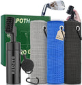 Golf Club Cleaner, Non-Leaking Stretchable Golf Club Brush with Microfiber Golf Towel (23.6 * 15.7 in), Strong Bristles Golf Brush Can Hold 5oz Water, Essentials Golf Accessories for Men