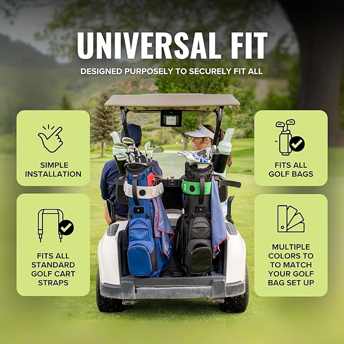 Stripebird - Premium Golf Cart Strap Sleeve Protector - Save Your Golf Bag from Golf Cart Straps - Includes Magnetic and Steel Plate for Magnetic Golf Accessories