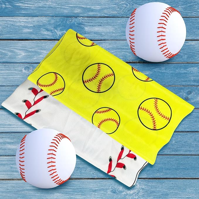 OPSO Softball Baseball Cooling Towel Set, 40 x 12 inches, 12 Pack, Microfiber Sports Towels for Baseball, Soccer, Golf LCE Towel Microfiber Sports Towels for Player (Softball 5)